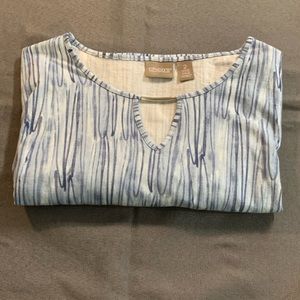Chico’s shirt Size 2, blue & white